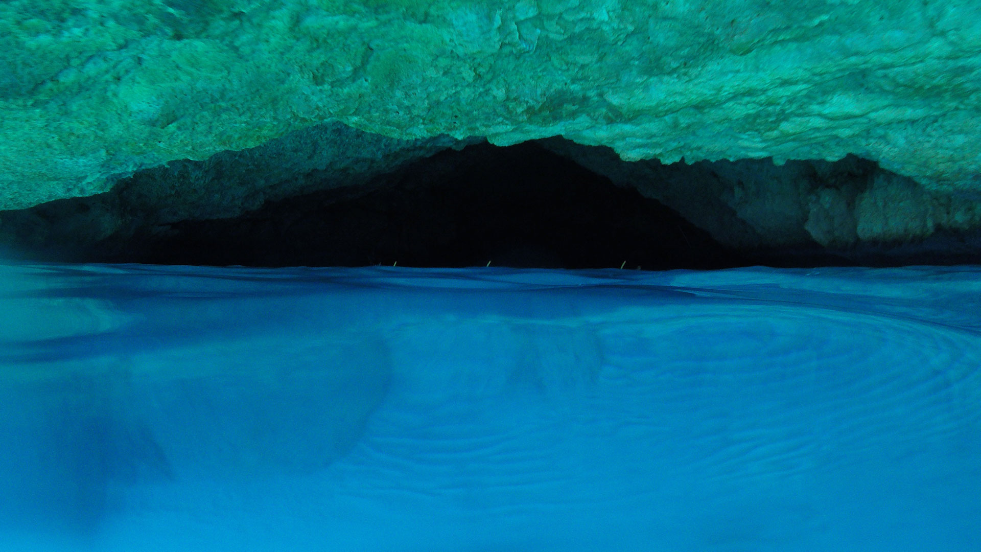 Blue Room Cave Above Water