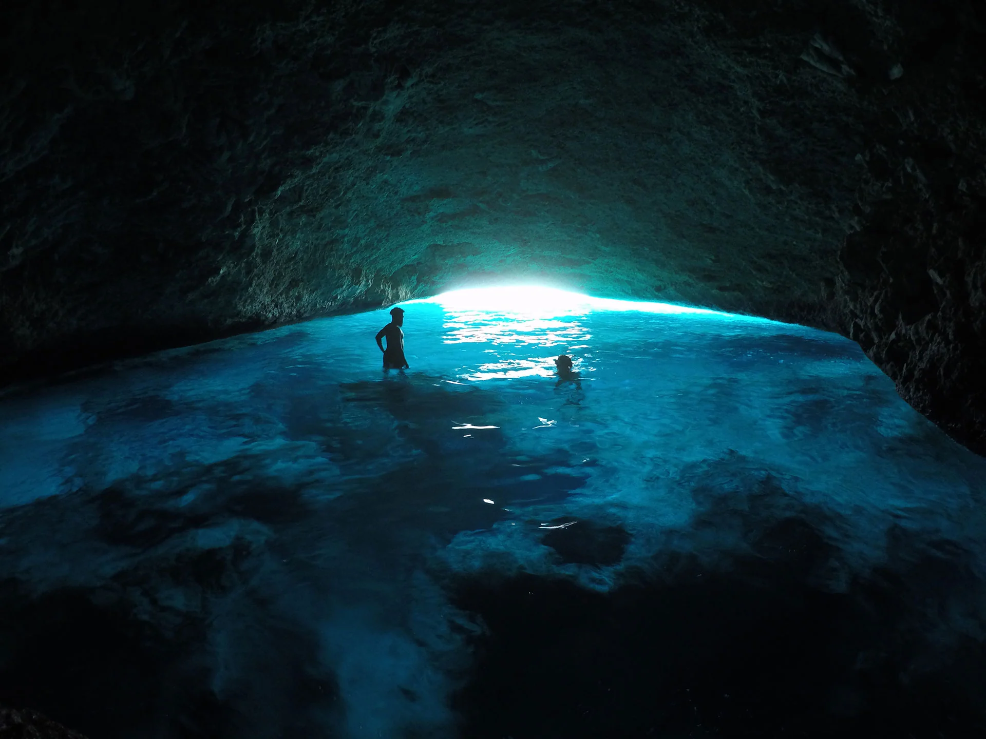 Blue Room Cave Above Water